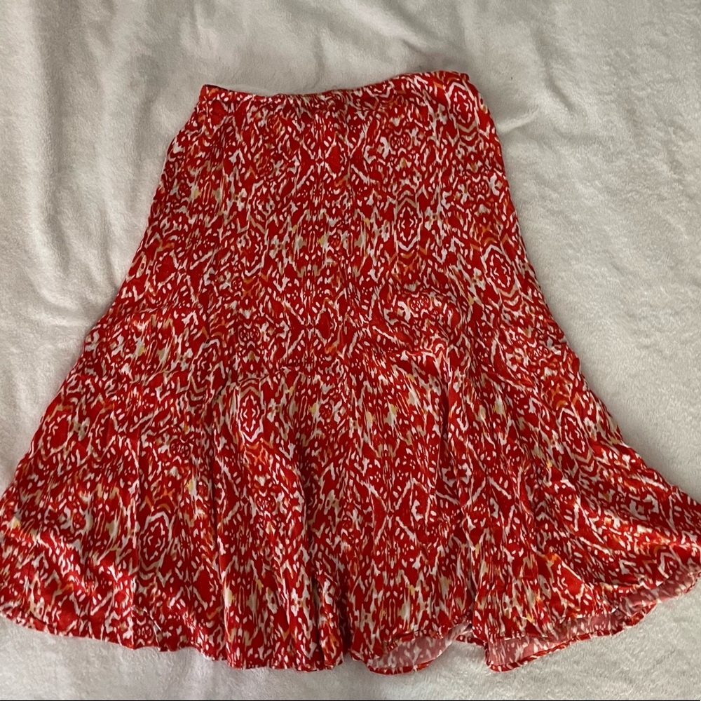 Orange Print Skirt
